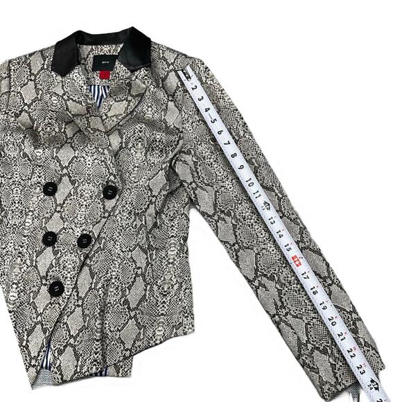 SPY Snake Skin Print Faux Leather Collar Blazer Button‎ Jacket - Size 3 - Picture 11 of 12